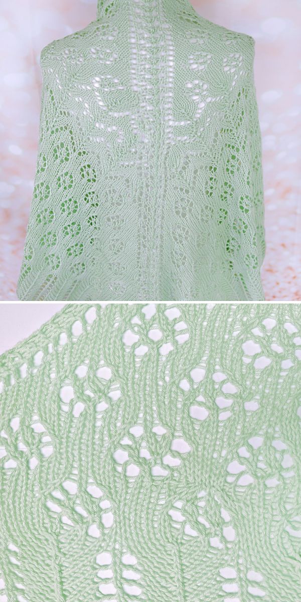 lacy green shawl on a mannequin